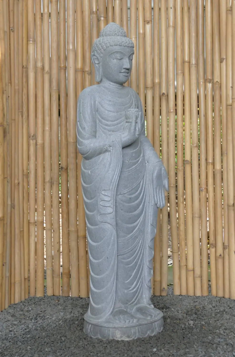  Product image 6 of the product “Standing Buddha with Lotus Flower, ca. 152cm H ”